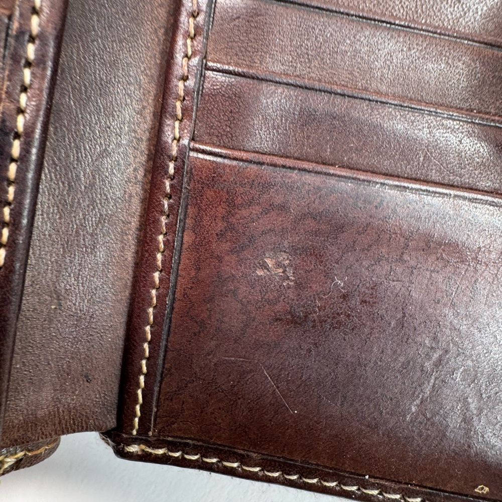 Vintage Dooney & Bourke Brown Pebbled/Smooth Leather Bifold Zip Wallet - Picture 7 of 7